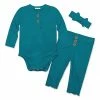 Best Pirce 🎁 Little Millie Teal Waffle-Knit Bodysuit Set - Infant For Baby & Maternity 🌟