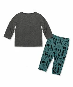 Best Pirce π Little Millie Charcoal Heather Bear Long-Sleeve Tee & Teal Mountaineer Leggings - Infant & Toddler For Kids β 5 Best Pirce π Little Millie Charcoal Heather Bear Long-Sleeve Tee & Teal Mountaineer Leggings - Infant & Toddler For Kids β -Little Millie-shop zu110053823 alt 2 tm1667392324