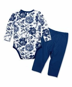 Hot Sale ❤️ Little Millie White Toile Flower Bodysuit & Navy Leggings - Infant For Baby & Maternity 😍 -Little Millie-shop zu110053824 alt 2 tm1667392324