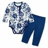 Hot Sale ❤️ Little Millie White Toile Flower Bodysuit & Navy Leggings - Infant For Baby & Maternity 😍
