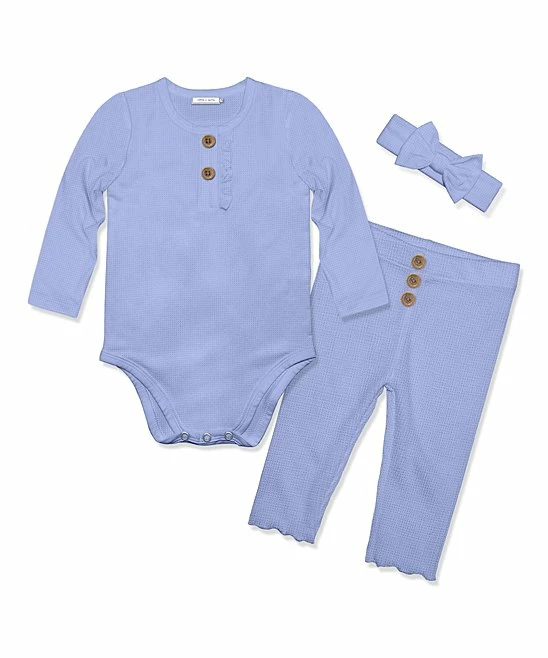 Brand new π Little Millie Periwinkle Waffle-Knit Bodysuit Set - Infant For Baby & Maternity 𧨠1 Brand new π Little Millie Periwinkle Waffle-Knit Bodysuit Set - Infant For Baby & Maternity π§¨