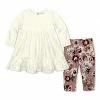 Coupon 😍 Little Millie Cream Long-Sleeve Babydoll 👗 Dress & Nostalgia Rose Floral Earth Leggings - Infant & Toddler For Kids 🌟