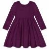 Flash Sale 🔥 Simply Millie By Millie Loves Lily Plum Ruffle-Neck Long-Sleeve A-Line 👗 Dress - Infant, Toddler & 👧 Girls For Kids 👏