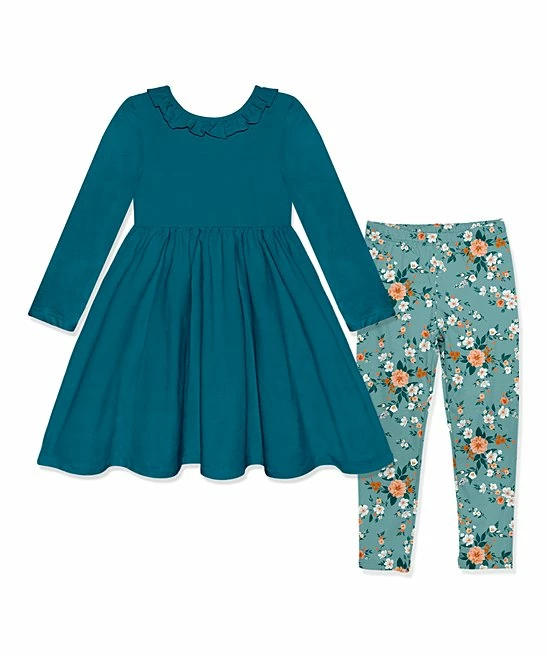 Budget π₯ Millie Loves Lily Teal Long-Sleeve A-Line π Dress & Mint Floral Garden Leggings - Infant, Toddler & π§ Girls For Kids π 1 Budget π₯ Millie Loves Lily Teal Long-Sleeve A-Line π Dress & Mint Floral Garden Leggings - Infant, Toddler & π§ Girls For Kids π