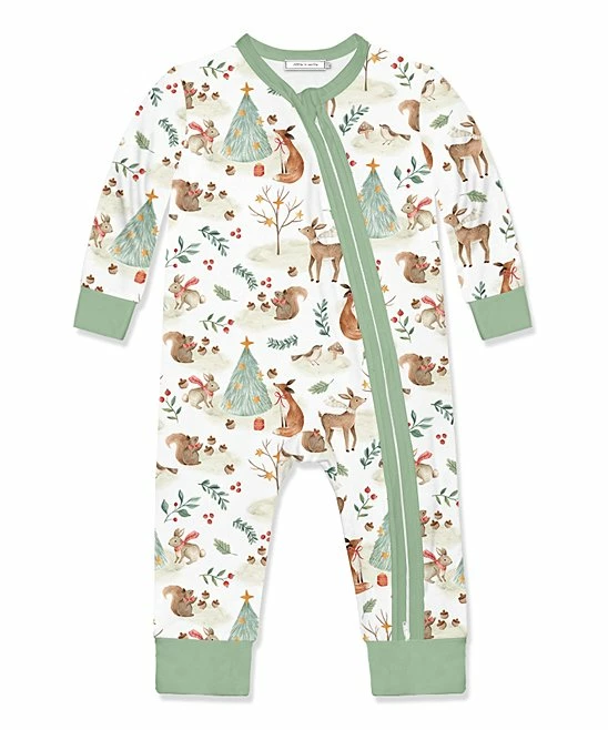 Wholesale π₯° Little Millie White & Green Woodland β Christmas Zip-Up Playsuit - Infant For Baby & Maternity π 1 Wholesale π₯° Little Millie White & Green Woodland β Christmas Zip-Up Playsuit - Infant For Baby & Maternity π