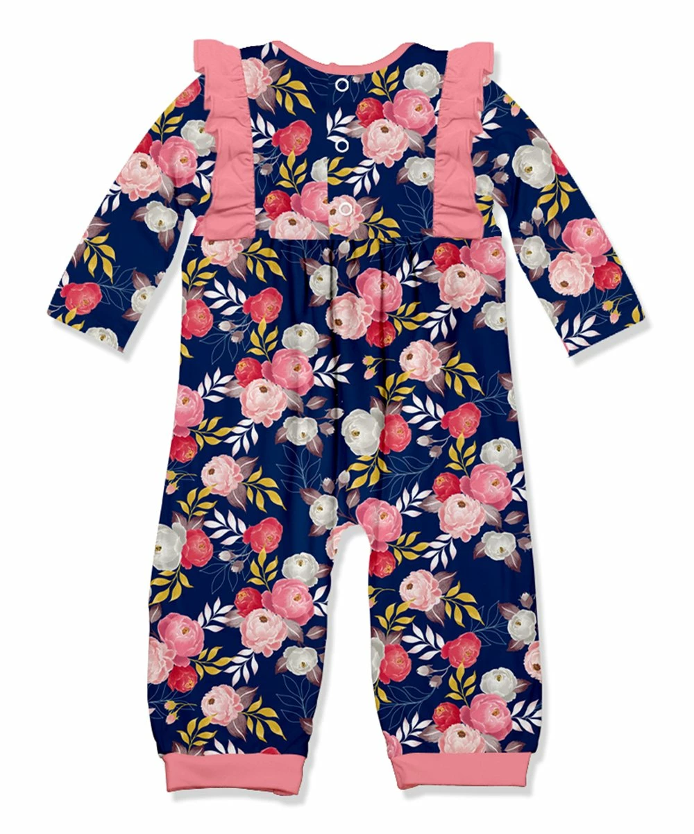 Coupon π Little Millie Navy & Pink Girl Flower Ruffle-Trim Playsuit - Infant & Toddler For Kids β¨ 3 Coupon π Little Millie Navy & Pink Girl Flower Ruffle-Trim Playsuit - Infant & Toddler For Kids β¨ - Image 3
