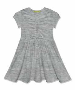 Best Sale ❤️ Millie Loves Lily Heather Gray Bow-Waist Cap-Sleeve A-Line 👗 Dress - Infant, Toddler & 👧 Girls For Kids 🤩