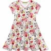 Coupon ⭐ Millie Loves Lily White & Gray Girl Flower Bow-Waist Cap-Sleeve A-Line 👗 Dress - Infant, Toddler & 👧 Girls For Baby & Maternity 🥰