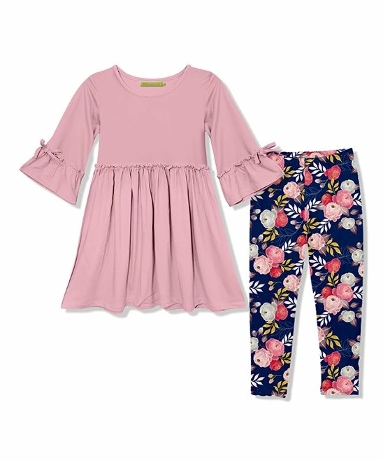 Best Pirce π Millie Loves Lily Dusty Pink Bow-Sleeve A-Line π Dress & Girl Flower Leggings - Infant, Toddler & π§ Girls For Kids π― 1 Best Pirce π Millie Loves Lily Dusty Pink Bow-Sleeve A-Line π Dress & Girl Flower Leggings - Infant, Toddler & π§ Girls For Kids π―