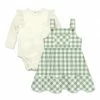 Top 10 ❤️ Little Millie Cream Long-Sleeve Bodysuit & Sage Gingham Pocket Jumper - Infant & Toddler For Kids 🌟