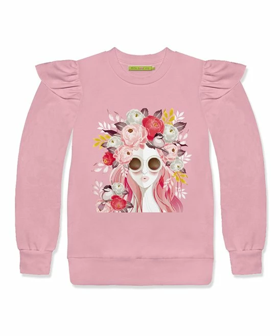 Buy β€οΈ Millie Loves Lily Dusty Pink Girl Flower Angel-Sleeve Sweatshirt - Infant, Toddler & π§ Girls For Kids 𧨠1 Buy β€οΈ Millie Loves Lily Dusty Pink Girl Flower Angel-Sleeve Sweatshirt - Infant, Toddler & π§ Girls For Kids π§¨