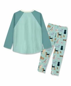 Budget 😉 Millie Loves Lily Mint Long-Sleeve Raglan Tee & 🐶 Doggie 🐶 Dog Leggings - Infant, Toddler & 👧 Girls For Kids 😀 -Little Millie-shop zu110334001 alt 2 tm1667424534