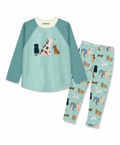 Budget 😉 Millie Loves Lily Mint Long-Sleeve Raglan Tee & 🐶 Doggie 🐶 Dog Leggings - Infant, Toddler & 👧 Girls For Kids 😀