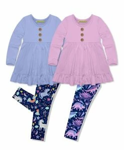 Cheap π Millie Loves Lily Navy Unicorn Playground Button-Front Long-Sleeve Top & Leggings Set - Infant, Toddler & π§ Girls For Kids β¨
