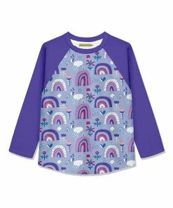 Flash Sale 🔥 Millie Loves Lily Periwinkle & Blue Iris Spring Rainbow Long-Sleeve Raglan Tee - Infant, Toddler & 👧 Girls For Kids 🧨