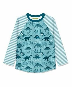Best reviews of 😉 Millie Loves Lily Light Turquoise & White Roaming Dino Long-Sleeve Raglan Tee - Infant, Toddler & 👧 Girls For Kids 😍