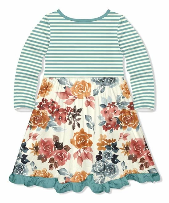 Top 10 π Millie Loves Lily Cream & Nile Blue Autumn Florals Button-Front π Dress - Infant, Toddler & π§ Girls For Kids π 3 Top 10 π Millie Loves Lily Cream & Nile Blue Autumn Florals Button-Front π Dress - Infant, Toddler & π§ Girls For Kids π - Image 3