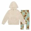 Cheap ✨ Millie Loves Lily Oatmeal Heather Waffle-Knit Hoodie & Sunflower & Ladybug Leggings - Infant, Toddler & 👧 Girls For Kids ⭐