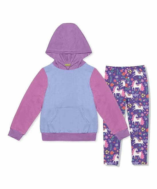 Promo π Millie Loves Lily Violet Waffle-Knit Pocket Hoodie & Darling Unicorn Leggings - Infant, Toddler & π§ Girls For Kids π 1 Promo π Millie Loves Lily Violet Waffle-Knit Pocket Hoodie & Darling Unicorn Leggings - Infant, Toddler & π§ Girls For Kids π