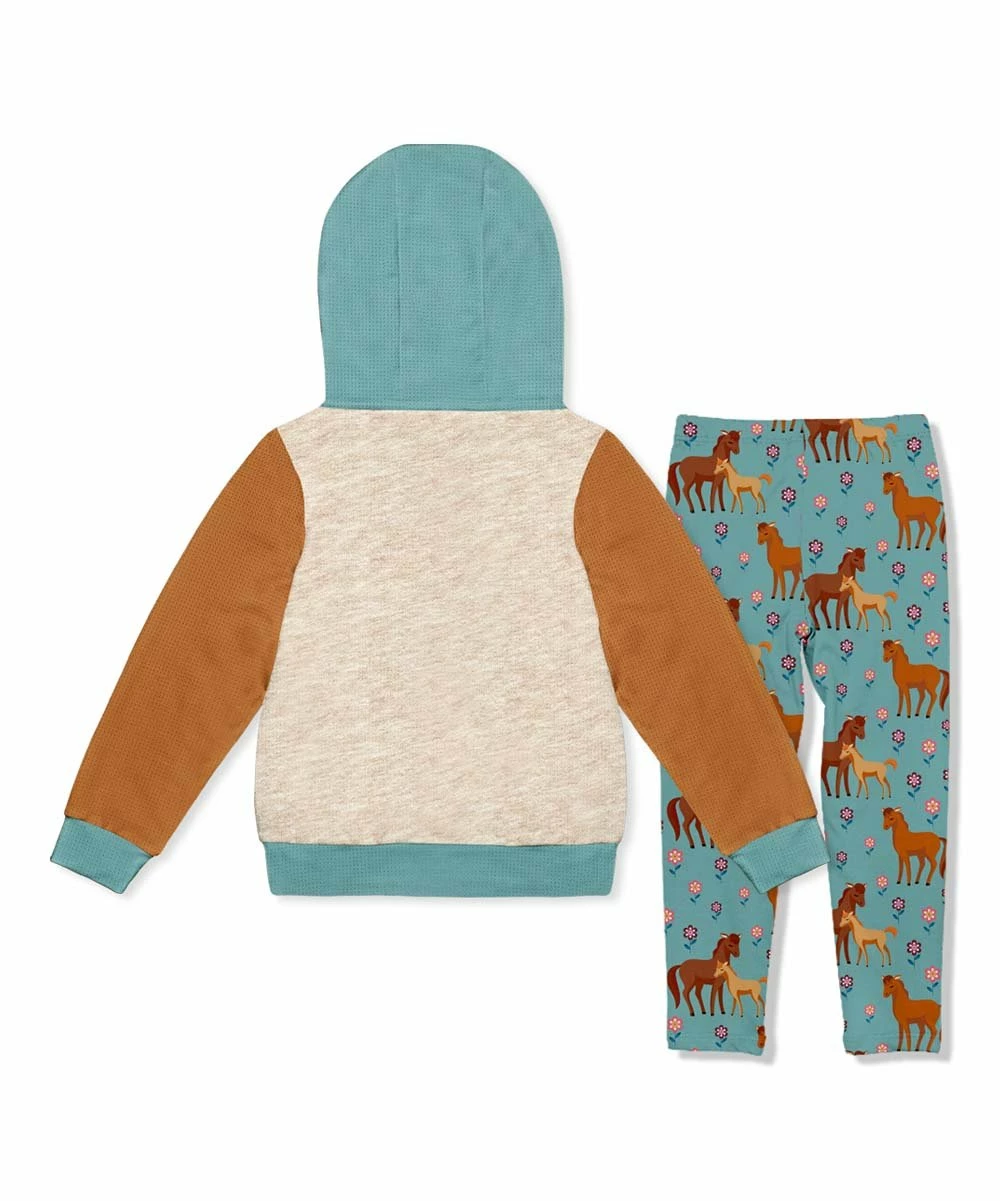 Promo π€© Millie Loves Lily Oatmeal Heather Waffle-Knit Pocket Hoodie & Pony Flower Leggings - Infant, Toddler & π§ Girls For Kids π 3 Promo π€© Millie Loves Lily Oatmeal Heather Waffle-Knit Pocket Hoodie & Pony Flower Leggings - Infant, Toddler & π§ Girls For Kids π - Image 3