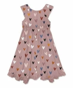 Best reviews of ❤️ Millie Loves Lily Mauve Hearts Ruffle Chiffon Angel-Sleeve 👗 Dress - Infant, Toddler & 👧 Girls For Baby & Maternity 😍 -Little Millie-shop zu110545036 alt 2 tm1668452716