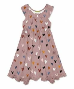 Best reviews of ❤️ Millie Loves Lily Mauve Hearts Ruffle Chiffon Angel-Sleeve 👗 Dress - Infant, Toddler & 👧 Girls For Baby & Maternity 😍