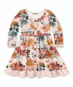 Cheap 😍 Millie Loves Lily Light Pink Autumn Florals Button-Front A-Line 👗 Dress - Infant, Toddler & 👧 Girls For Kids 😉