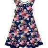 Budget 🎁 Millie Loves Lily Navy Girl Flower Ruffle Chiffon Angel-Sleeve 👗 Dress - Infant, Toddler & 👧 Girls For Kids ⌛