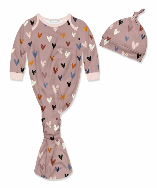Flash Sale β Little Millie Mauve Hearts Swaddle Sack & Beanie - Newborn For Baby & Maternity π 1 Flash Sale β Little Millie Mauve Hearts Swaddle Sack & Beanie - Newborn For Baby & Maternity π