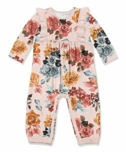Deals 😍 Little Millie Light Pink Autumn Floral Ruffle-Trim Playsuit - Infant & Toddler For Kids ✨