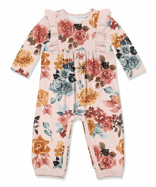 Deals π Little Millie Light Pink Autumn Floral Ruffle-Trim Playsuit - Infant & Toddler For Kids β¨ 1 Deals π Little Millie Light Pink Autumn Floral Ruffle-Trim Playsuit - Infant & Toddler For Kids β¨