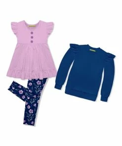 Cheapest 🎉 Millie Loves Lily Lilac & Purple Petals Leggings Set - Infant, Toddler & 👧 Girls For Kids 🤩