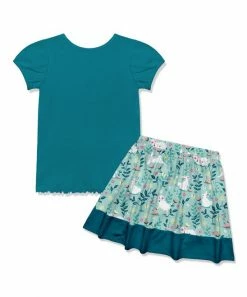 Cheap ✔️ Millie Loves Lily Teal Button-Front Top & Light Blue Bunnies & Lambs A-Line 👗 Skirt - Toddler & 👧 Girls For Kids 🎉 -Little Millie-shop zu110859827 alt 2 tm1669666846
