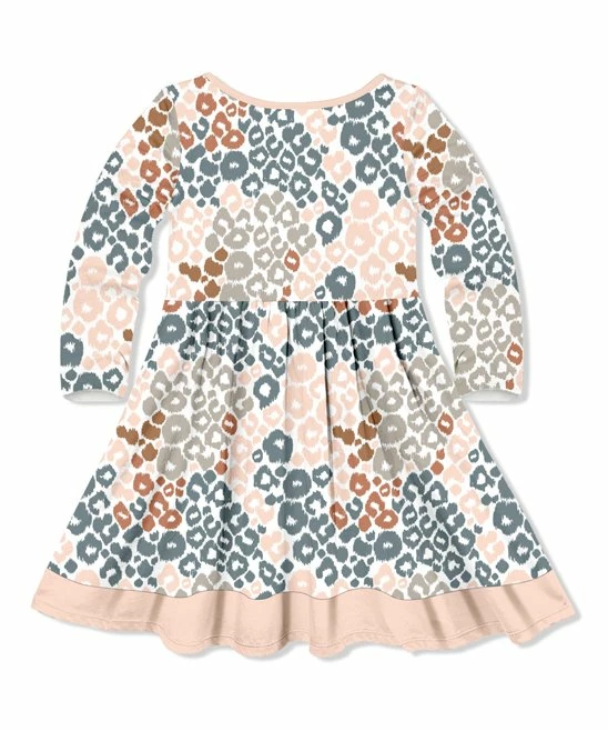 Hot Sale π€© Millie Loves Lily Light Peach & Dusty Teal Leopard Spots Button-Front A-Line π Dress - Infant, Toddler & π§ Girls For Kids β 3 Hot Sale π€© Millie Loves Lily Light Peach & Dusty Teal Leopard Spots Button-Front A-Line π Dress - Infant, Toddler & π§ Girls For Kids β - Image 3