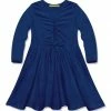 Coupon 🧨 Simply Millie By Millie Loves Lily Navy Bow-Accent Long-Sleeve A-Line 👗 Dress - Infant, Toddler & 👧 Girls For Kids ✔️