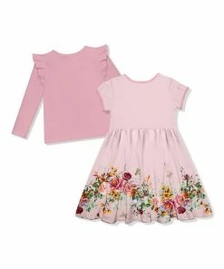 Cheap 😉 Millie Loves Lily Light Pink Spray Floral Cap-Sleeve 👗 Dress & Dusty Pink Ruffle Cardigan - Infant, Toddler & 👧 Girls For Kids ❤️ -Little Millie-shop zu110860987 alt 2 tm1669666846