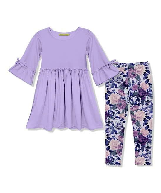 Flash Sale β€οΈ Millie Loves Lily Orchid Petal Bell-Sleeve A-Line π Dress & Purple Fame Floral Leggings - Infant, Toddler & π§ Girls For Kids π 1 Flash Sale β€οΈ Millie Loves Lily Orchid Petal Bell-Sleeve A-Line π Dress & Purple Fame Floral Leggings - Infant, Toddler & π§ Girls For Kids π