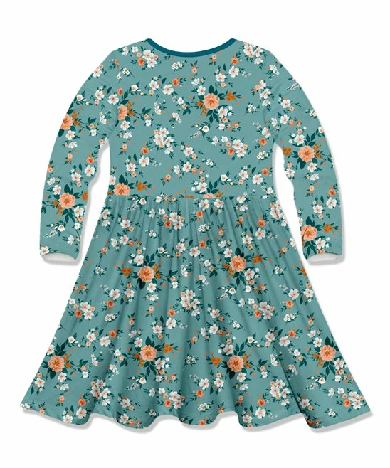 Discount π Millie Loves Lily Peach & Nile Blue Floral Garden Bow-Accent Long-Sleeve A-Line π Dress - Infant, Toddler & π§ Girls For Kids β 3 Discount π Millie Loves Lily Peach & Nile Blue Floral Garden Bow-Accent Long-Sleeve A-Line π Dress - Infant, Toddler & π§ Girls For Kids β - Image 3