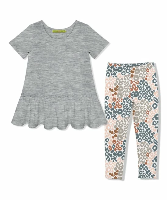 Best reviews of β€οΈ Millie Loves Lily Heather Gray Peplum Top & Dusty Teal Leopard Spots Leggings - Infant, Toddler & π§ Girls For Kids π 1 Best reviews of β€οΈ Millie Loves Lily Heather Gray Peplum Top & Dusty Teal Leopard Spots Leggings - Infant, Toddler & π§ Girls For Kids π