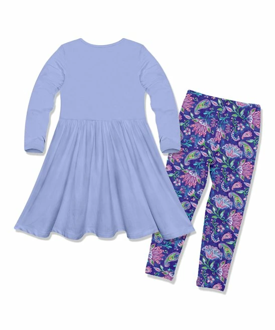 Brand new π Millie Loves Lily Periwinkle Bow-Accent A-Line π Dress & Purple Paisley Floral Leggings - Infant, Toddler & π§ Girls For Kids π 3 Brand new π Millie Loves Lily Periwinkle Bow-Accent A-Line π Dress & Purple Paisley Floral Leggings - Infant, Toddler & π§ Girls For Kids π - Image 3