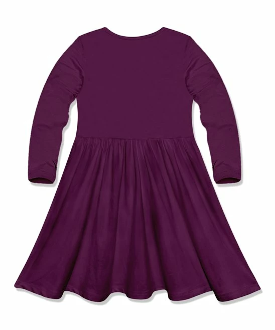 Discount π Simply Millie By Millie Loves Lily Plum Bow-Accent Long-Sleeve A-Line π Dress - Infant, Toddler & π§ Girls For Kids βοΈ 2 Discount π Simply Millie By Millie Loves Lily Plum Bow-Accent Long-Sleeve A-Line π Dress - Infant, Toddler & π§ Girls For Kids βοΈ - Image 2