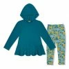 Best reviews of 🎁 Millie Loves Lily Teal Ruffle-Hem Hoodie & Nile Blue Ruby Floral Leggings - Infant, Toddler & 👧 Girls For Kids ⭐