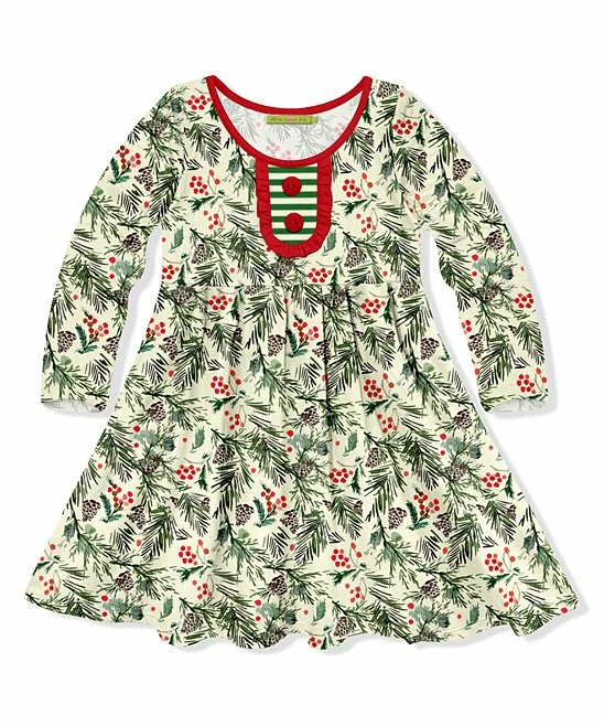 Discount π₯ Millie Loves Lily Cream Pine Berries Button-Front A-Line π Dress - π§ Girls For Kids β€οΈ 1 Discount π₯ Millie Loves Lily Cream Pine Berries Button-Front A-Line π Dress - π§ Girls For Kids β€οΈ