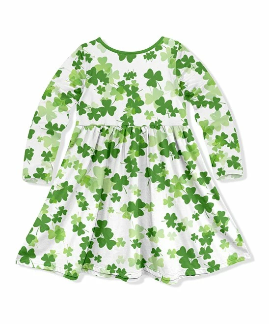 Cheapest π Millie Loves Lily Green Shamrock Button-Front A-Line π Dress - Toddler & π§ Girls For Kids π 2 Cheapest π Millie Loves Lily Green Shamrock Button-Front A-Line π Dress - Toddler & π§ Girls For Kids π - Image 2