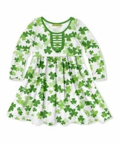 Cheapest 🔔 Millie Loves Lily Green Shamrock Button-Front A-Line 👗 Dress - Toddler & 👧 Girls For Kids 🌟