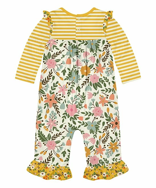 Best deal π Little Millie Yellow Floral Stripe Ruffle-Trim Playsuit - Infant & Toddler For Baby & Maternity β€οΈ 2 Best deal π Little Millie Yellow Floral Stripe Ruffle-Trim Playsuit - Infant & Toddler For Baby & Maternity β€οΈ - Image 2