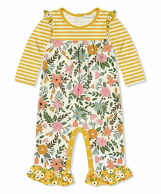 Best deal π Little Millie Yellow Floral Stripe Ruffle-Trim Playsuit - Infant & Toddler For Baby & Maternity β€οΈ 1 Best deal π Little Millie Yellow Floral Stripe Ruffle-Trim Playsuit - Infant & Toddler For Baby & Maternity β€οΈ