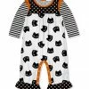 Best reviews of ⭐ Little Millie Black & White Stripe Cat Ruffle-Trim Playsuit - Infant For Baby & Maternity ✨