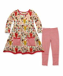 Wholesale 🌟 Millie Loves Lily Cream & Red Vintage Valentine Pocket A-Line 👗 Dress Set - Toddler & 👧 Girls For Kids ✨