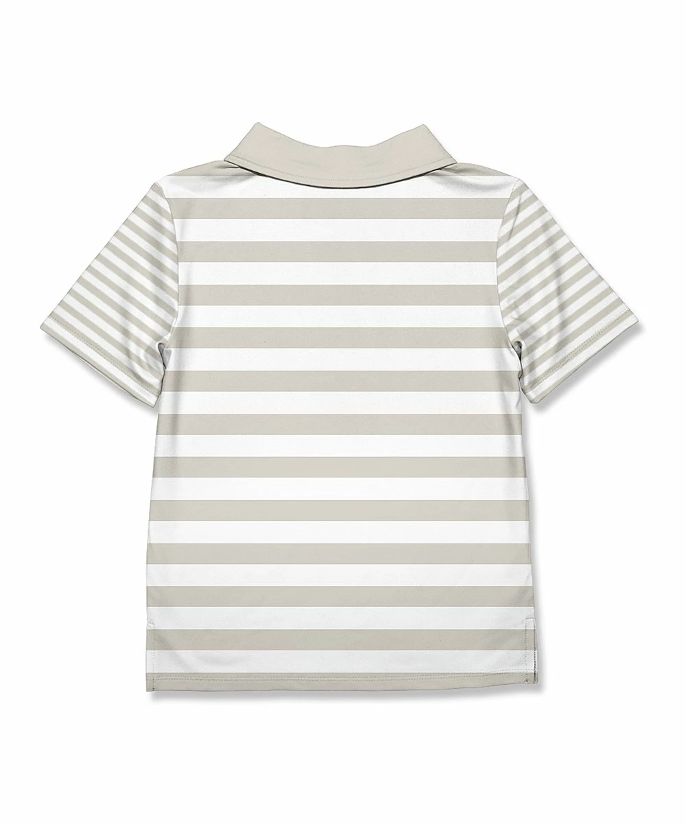 Promo ✨ Millie & Maxx Gray & White Stripe Polo - Boys For Kids ✔️ 2 Promo ✨ Millie & Maxx Gray & White Stripe Polo - Boys For Kids ✔️ - Image 2